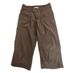 Lee Easy Fit Capri Pants Womens Medium 8 Brown Cotton Spandex Pockets